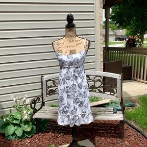 Gray and white summer flower dress